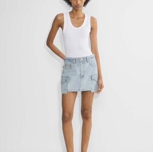 Denim Forum The 90s Cargo Denim Mini Skirt Size 23
